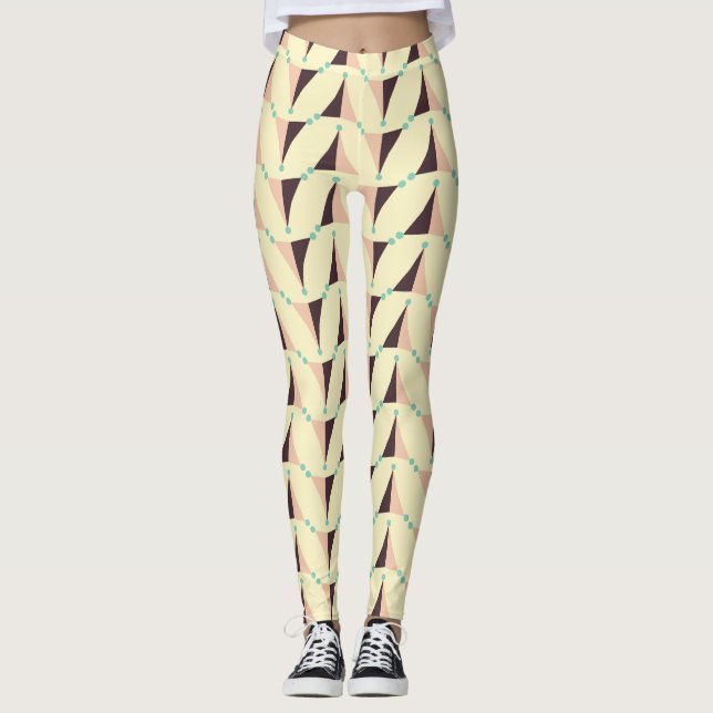 Geometric pattern in retro vibe leggings (Vorderseite)
