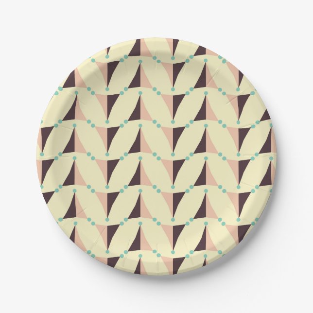 Geometric pattern in retro vibe pappteller (Vorderseite)