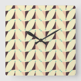 Geometric pattern in retro vibe quadratische wanduhr