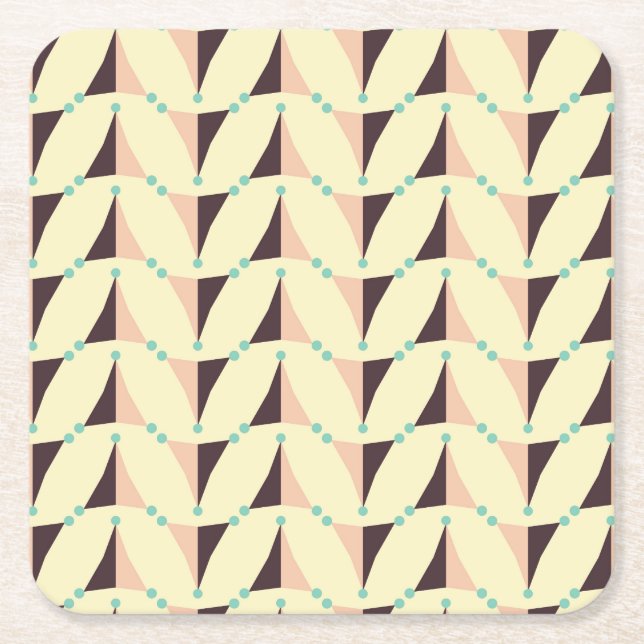 Geometric pattern in retro vibe rechteckiger pappuntersetzer (Vorderseite)