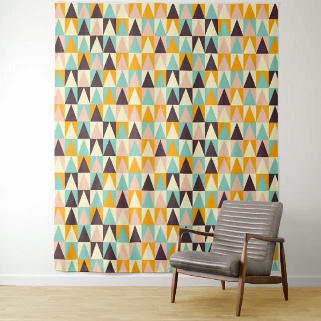 Geometric pattern of multi-colored triangles wandteppich (Beispiel)