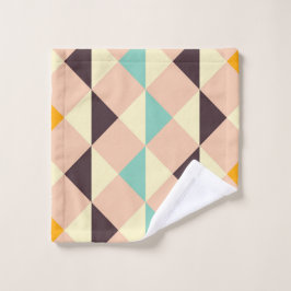 Geometric pattern overlapping diamonds & triangle badhandtuch set