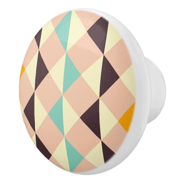 Geometric pattern overlapping diamonds & triangle keramikknauf (Rechts)