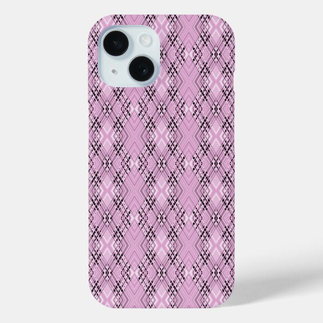 Geometric pattern retro pink diamonds Case-Mate iPhone hülle (Rückseite)