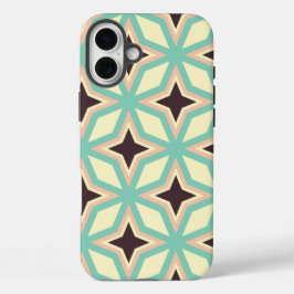Geometric pattern with alternating dark star shape iPhone 16 plus hülle
