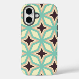 Geometric pattern with alternating dark star shape iPhone 16 hülle
