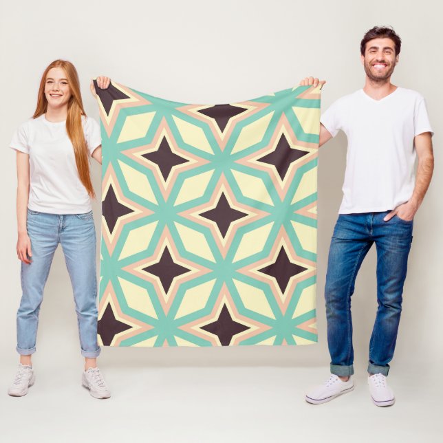 Geometric pattern with alternating dark star shape fleecedecke (Beispiel)