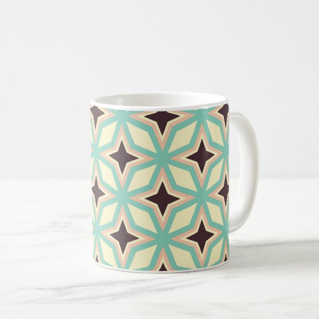 Geometric pattern with alternating dark star shape kaffeetasse (VorderseiteRechts)