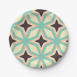 Geometric pattern with alternating dark star shape pappteller