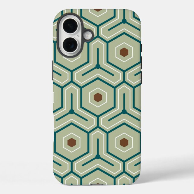 Geometric pattern with interlocking hexagons Case-Mate iPhone hülle (Rückseite)