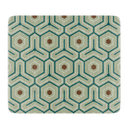 Geometric pattern with interlocking hexagons schneidebrett