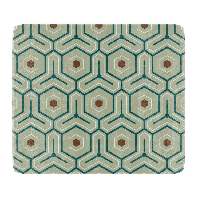 Geometric pattern with interlocking hexagons schneidebrett (Vorderseite)