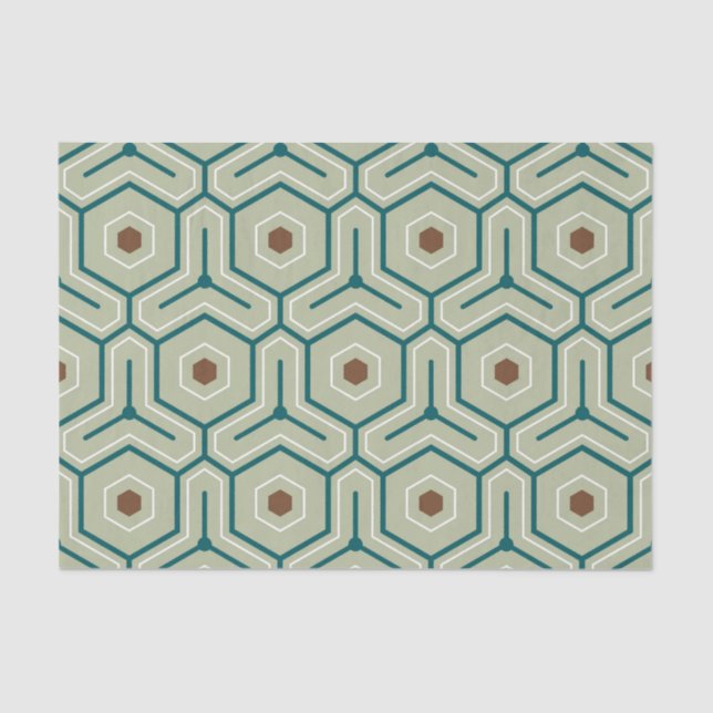 Geometric pattern with interlocking hexagons seidenpapier (Vorderseite)