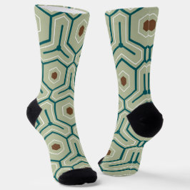 Geometric pattern with interlocking hexagons socken