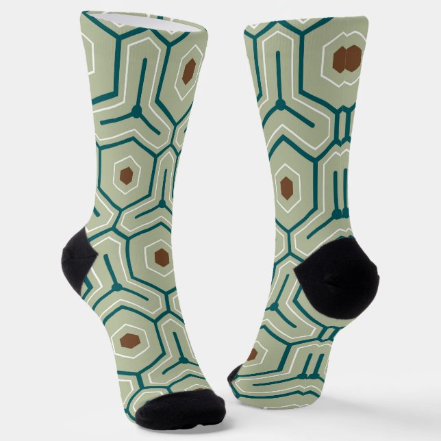 Geometric pattern with interlocking hexagons socken (Gewinkelt)