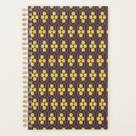 Geometric pattern with orange and blue hexagons planer