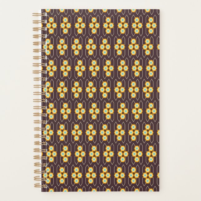 Geometric pattern with orange and blue hexagons planer (Vorderseite)