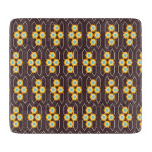 Geometric pattern with orange and blue hexagons