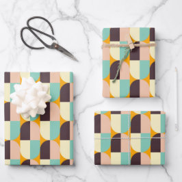 Geometric pattern with overlapping half-circles geschenkpapier set