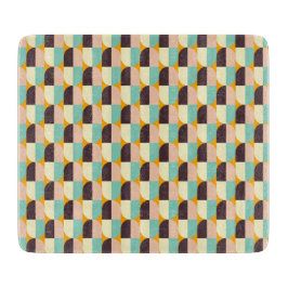 Geometric pattern with overlapping half-circles schneidebrett