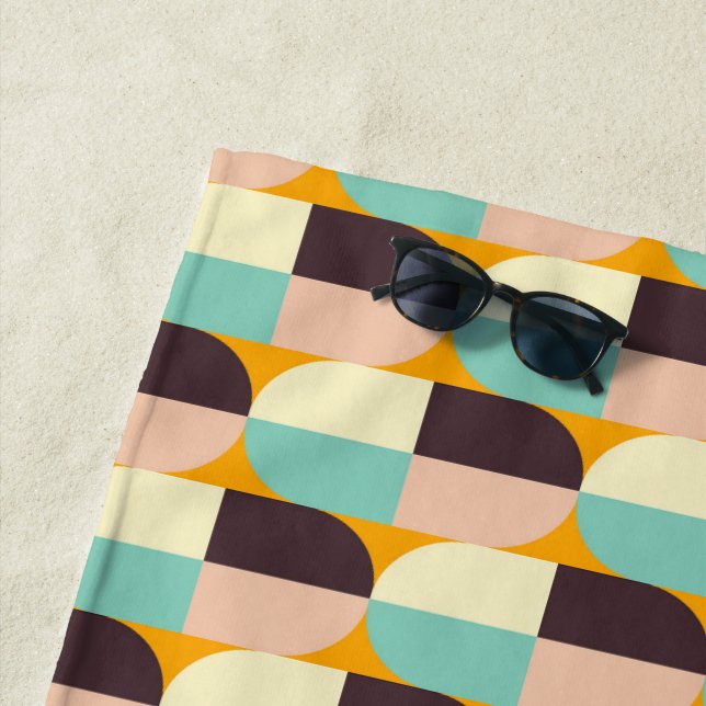 Geometric pattern with overlapping half-circles strandtuch (Beispiel)