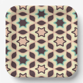  Geometric pattern with star shapes in brown and t Pappteller