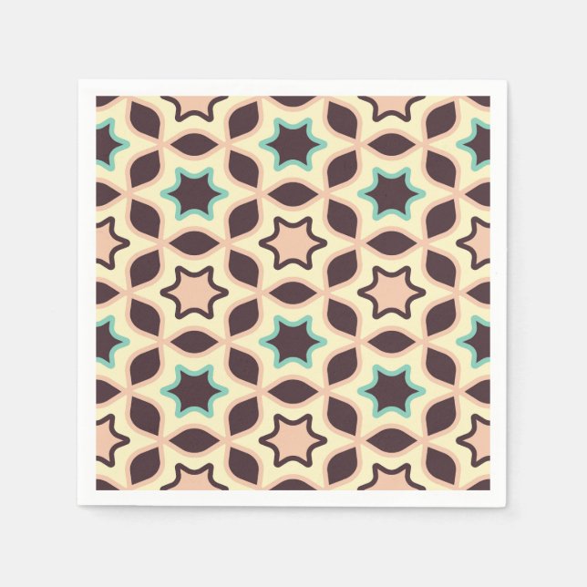  Geometric pattern with star shapes in brown and t Serviette (Vorderseite)