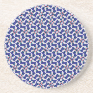 Geometric Patterns - Red and Blue Pinwheel Coaster Getränkeuntersetzer