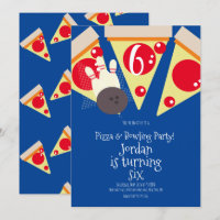Geometric Pizza Slices Party Bowling Birthday
