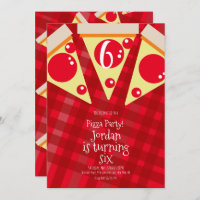 Geometric Pizza Slices Party Red Birthday
