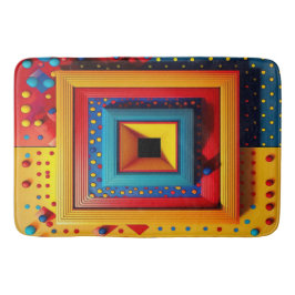 Geometric Playbox: 3D Pop Art Primary Colors  Badematte
