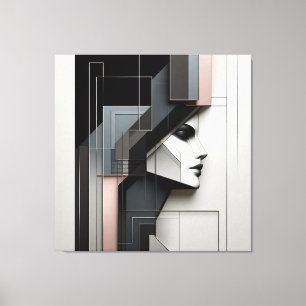 Geometric Portrait Study Leinwanddruck