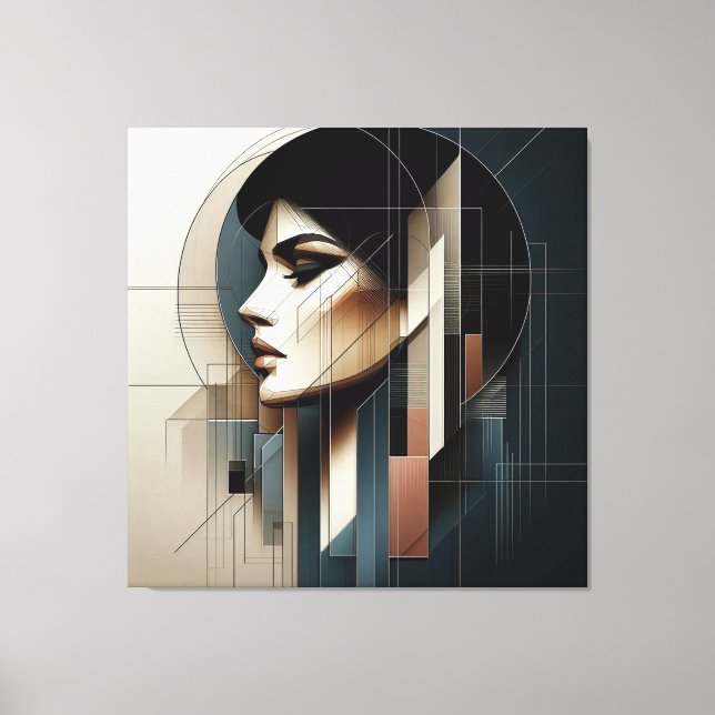 Geometric Profile Composition Leinwanddruck (Vorderseite)