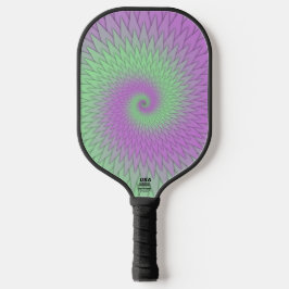 Geometric Purple and Green Pickleball Schläger
