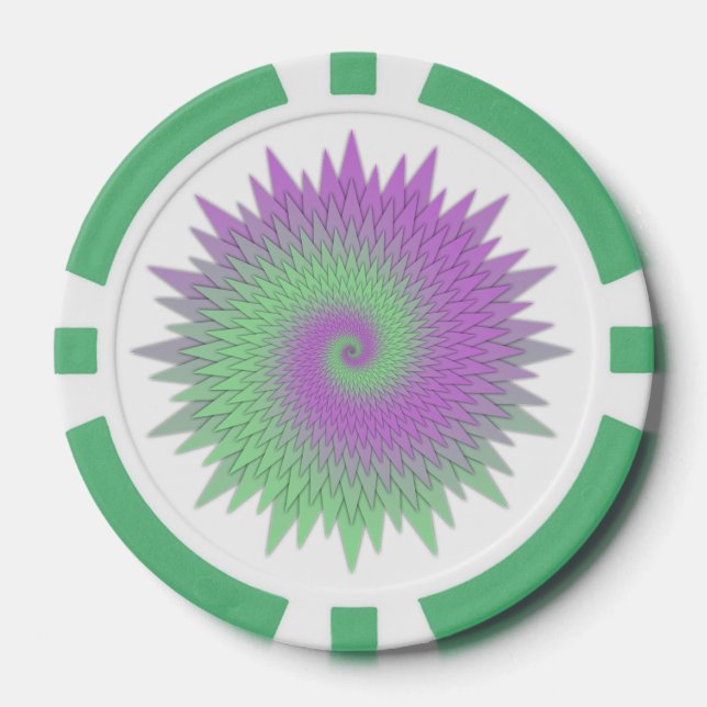 Geometric Purple and Green Pokerchips (Vorderseite)