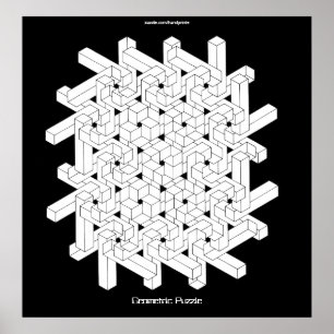 GEOMETRIC PUZZLE Retro-Poster Poster