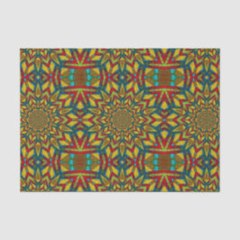 Geometric Red Blue & Yellow Vintag Tribal Ethnic Seidenpapier