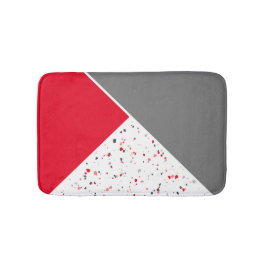 Geometric Red Gray Terrazzo Badematte