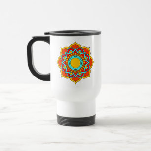 Geometric Red Mandala Blume-54567 Reisebecher