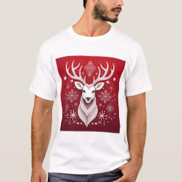 Geometric Reindeer Christmas Nordic Reindeer T-Shirt