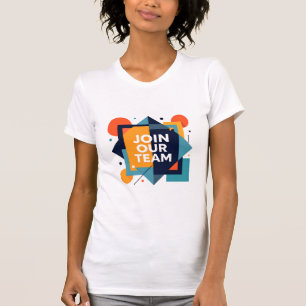 Geometric Rekruitment Graphic - Bold White Text "J T-Shirt