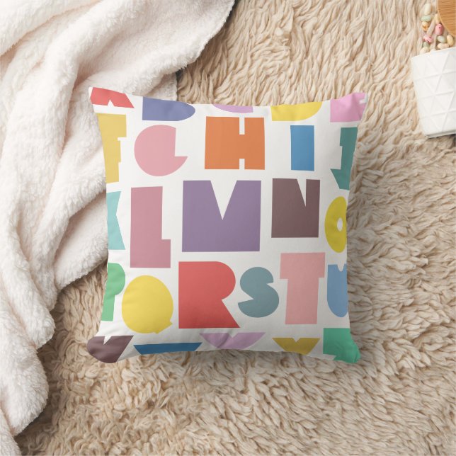 Geometric Retro Alphabet Kissen (Decke)