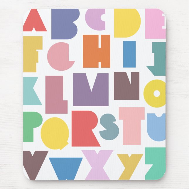 Geometric Retro Alphabet Mousepad (Vorne)