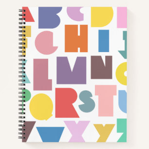 Geometric Retro Alphabet Notizbuch