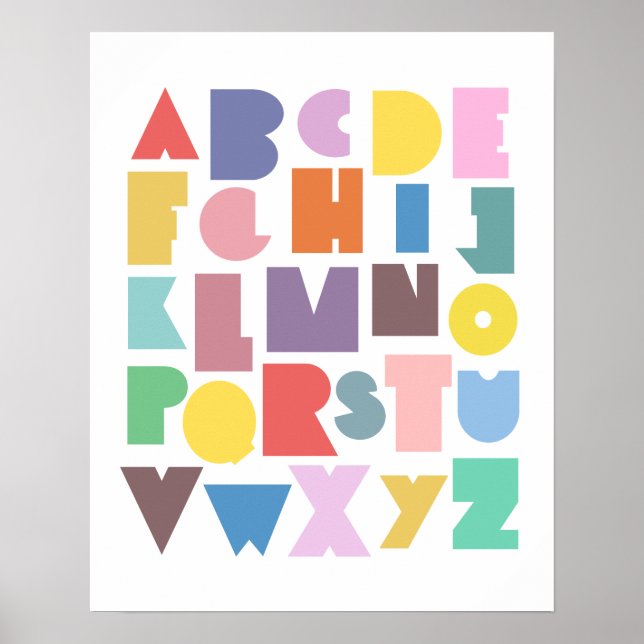 Geometric Retro Alphabet Poster (Vorne)