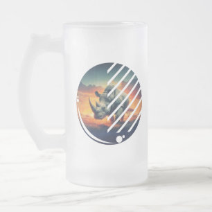 Geometric Rhino Sunset Scene Mattglas Bierglas