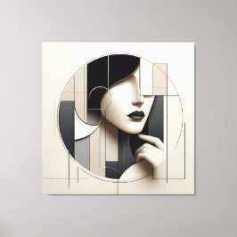 Geometric Sculpted Portrait Leinwanddruck