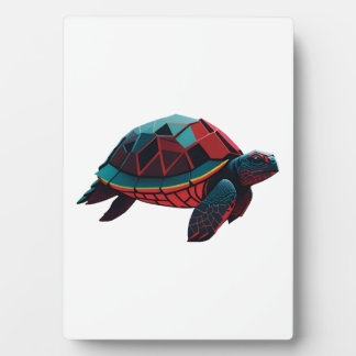 Geometric Sea Turtle Red Fotoplatte