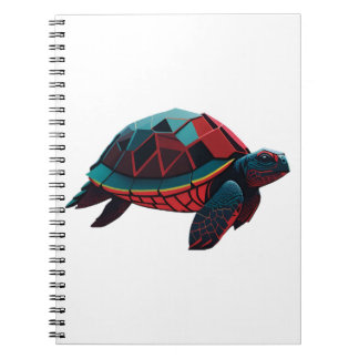 Geometric Sea Turtle Red Notizblock