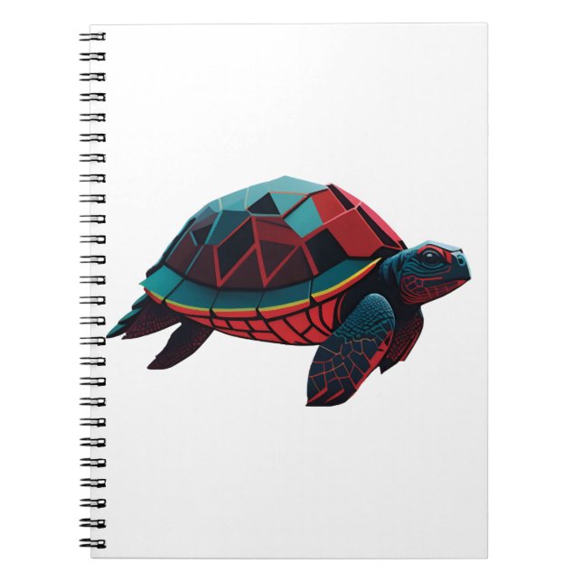 Geometric Sea Turtle Red Notizblock (Vorderseite)